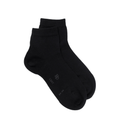 Socquettes femme Light en fil d'Ecosse et polyamide - Noir | Doré Doré