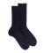 Chaussettes sans bord élastique en coton égyptien - Spécial jambes sensibles - Marine foncé