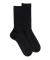 Chaussettes sans bord élastique en coton égyptien - Spécial jambes sensibles - Noir