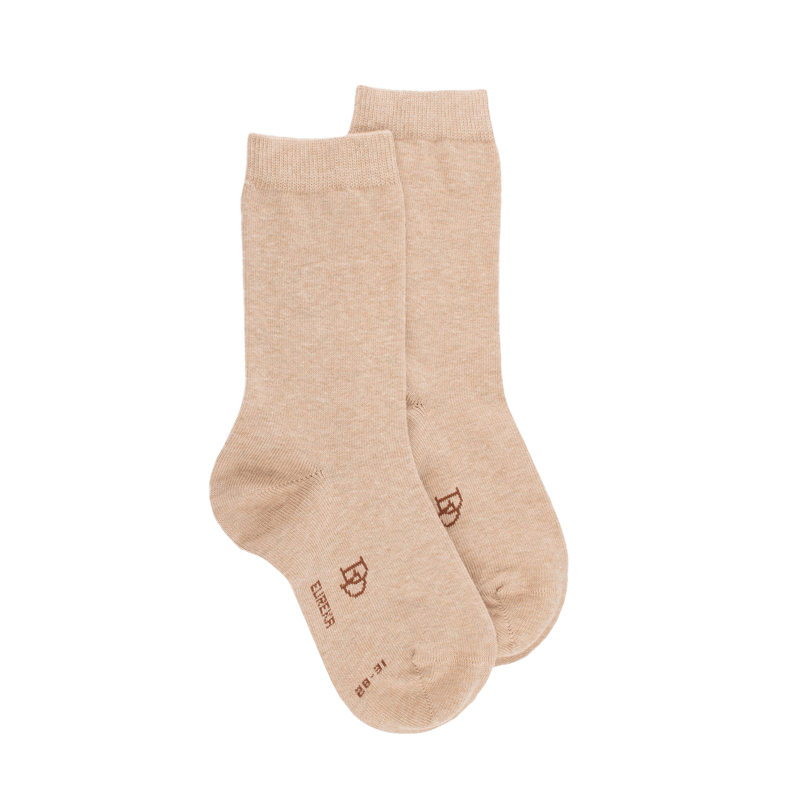 Chaussettes enfant en coton égyptien - Beige Sable | Doré Doré