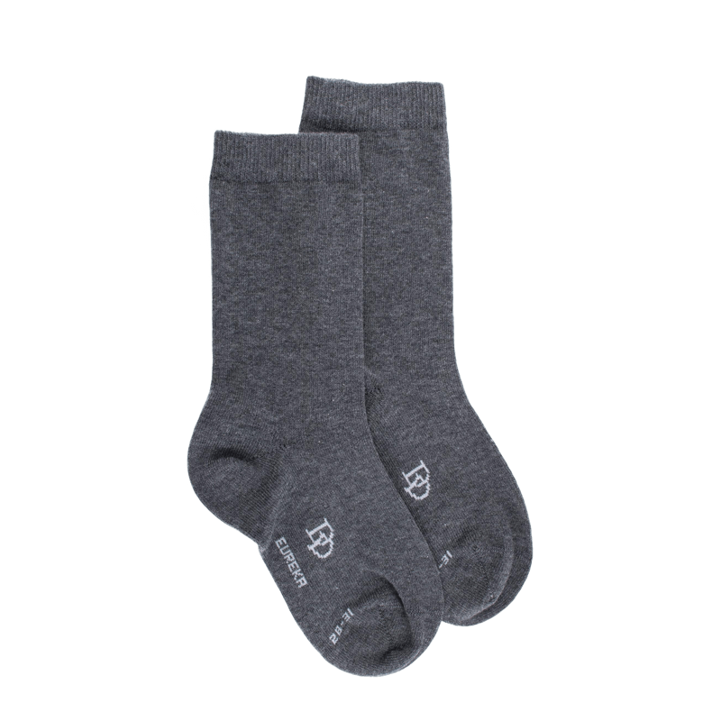 Chaussettes enfant Eureka en coton égyptien - Gris | Doré Doré
