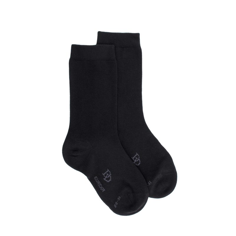 Chaussettes enfant Eureka en coton égyptien - Noir | Doré Doré