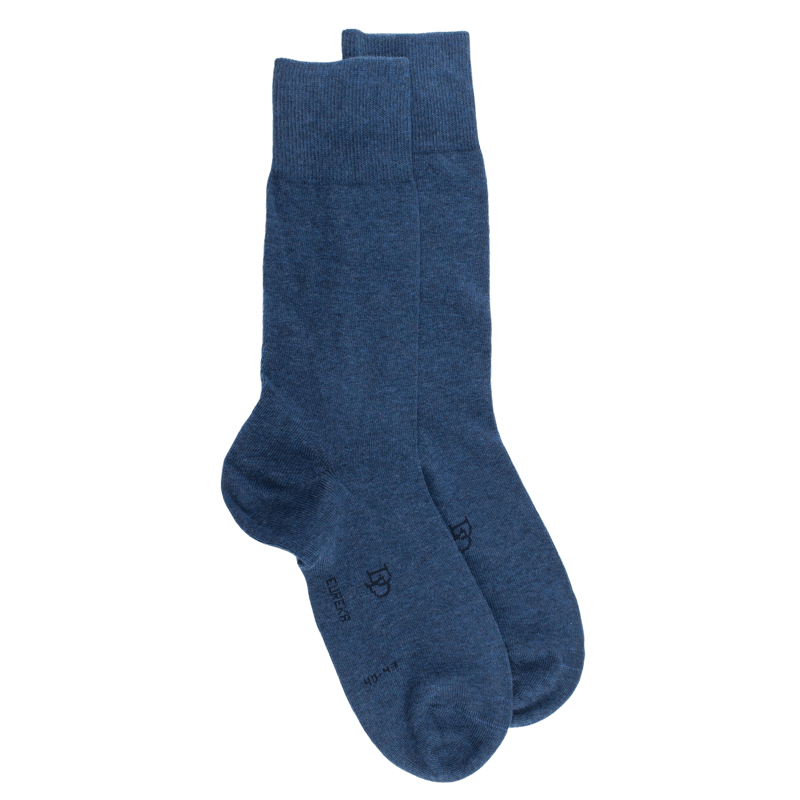 Chaussettes homme Eureka en coton égyptien - Bleu jean foncé | Doré Doré