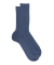 Chaussettes homme jambe sensible sans bord élastique en fil d'Ecosse - Bleu facteur