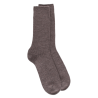 Chaussettes homme à côtes en laine - Brun loutre