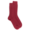 Chaussettes homme à côtes en laine - Rouge pommard