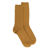 Chaussettes côtelées en laine Mérinos épaisse - Safran | Doré Doré