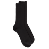 Chaussettes côtelées en laine Mérinos épaisse - Noir