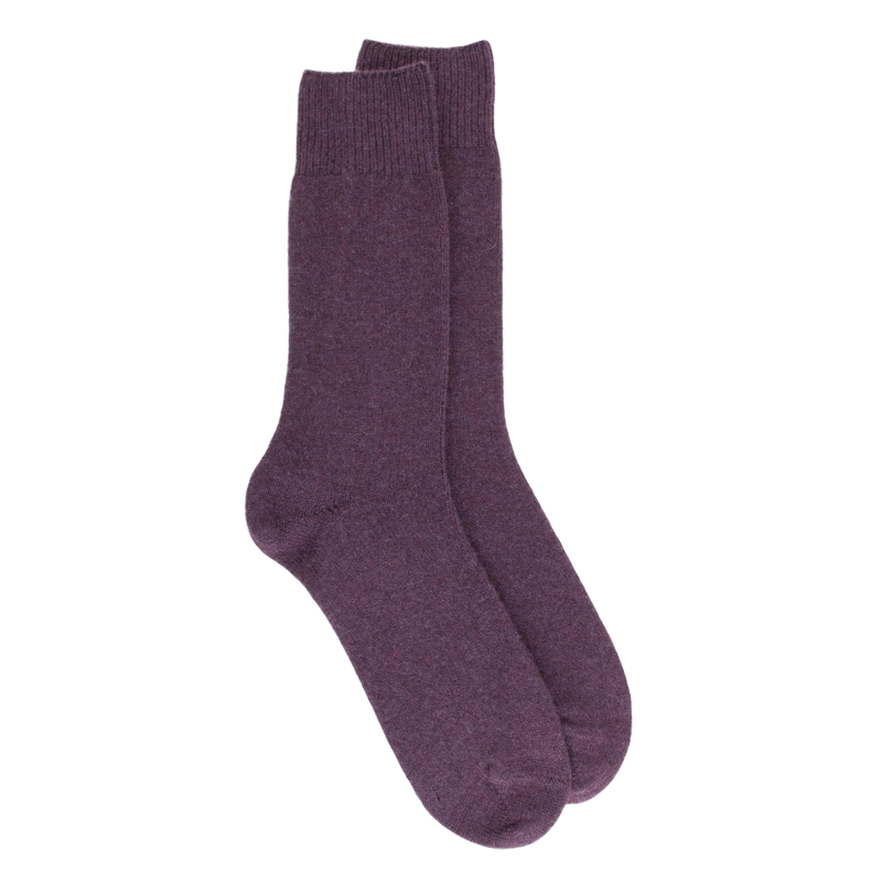 Chaussettes homme en laine et cachemire - Violet foncé | Doré Doré