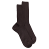 Chaussettes homme en laine mérinos côtelées - Marron