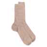 Chaussettes homme en laine mérinos côtelées - Beige