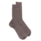 Chaussettes homme à côtes en laine - Brun loutre | Doré Doré