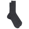 Chaussettes homme en laine mérinos côtelées - Gris foncé
