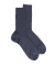 Chaussettes homme en laine mérinos côtelées - Bleu Corsaire