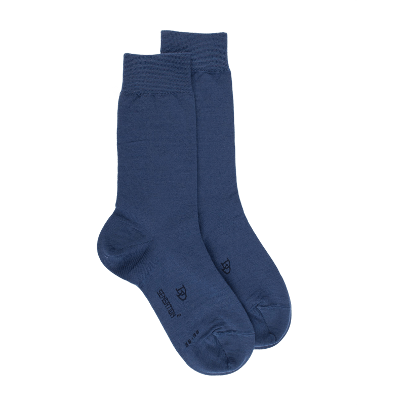 Chaussettes femme Sensation en laine et coton - Jean foncé | Doré Doré
