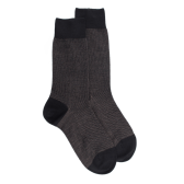 Chaussettes homme caviar en laine merinos - Noir | Doré Doré