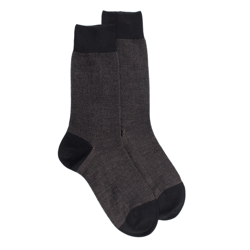Chaussettes homme caviar en laine merinos - Noir | Doré Doré
