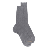 Chaussettes homme luxe en pur fil d'écosse extra fin - Gris | Doré Doré