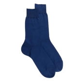 Chaussettes homme fines 100% fil d'Écosse - Bleu Voilier | Doré Doré