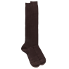 Mi-bas homme côtelés 100% fil d'écosse - Marron chocolat