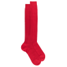 Mi-bas homme côtelés 100% fil d'écosse - Rouge