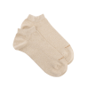 Socquettes femme en coton doux et effet brillant lurex - Beige