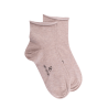 Socquettes avec bord roulé en coton égyptien - Beige