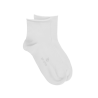 Socquettes avec bord roulé en coton égyptien - Blanc