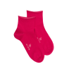 Socquettes avec bord roulé en coton égyptien - Rouge Cerise