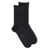 Chaussettes femme en coton doux avec bords roulés  - Noir