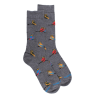 Chaussettes fantaisie homme motifs hibou - Gris