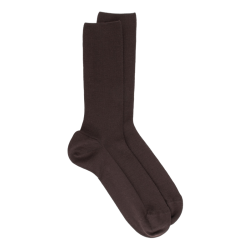 Chaussettes homme spéciales jambes sensibles sans bord élastique en laine - Marron | Doré Doré
