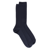 Chaussettes homme spéciales jambes sensibles sans bord élastique en laine - Bleu foncé | Doré Doré