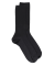 Chaussettes homme spéciales jambes sensibles sans bord élastique en laine - Noir