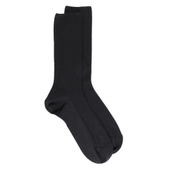 Chaussettes homme spéciales jambes sensibles sans bord élastique en laine - Noir | Doré Doré