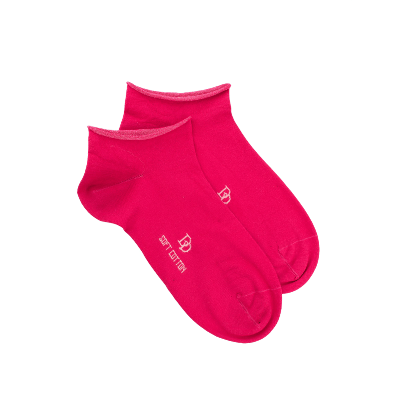 Socquettes femme et fines en coton égyptien - Rouge Cerise | Doré Doré