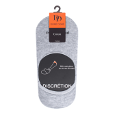 Chaussettes femme invisible en coton et bandes anti-glisse - Gris | Doré Doré