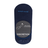 Chaussettes femme invisible en coton et bandes anti-glisse - Bleu marine | Doré Doré